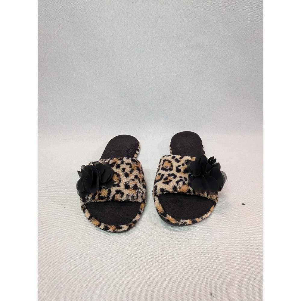 Unbranded Leopard Print Slide Slippers Womens Size M 7-8 Brown Black Excellent